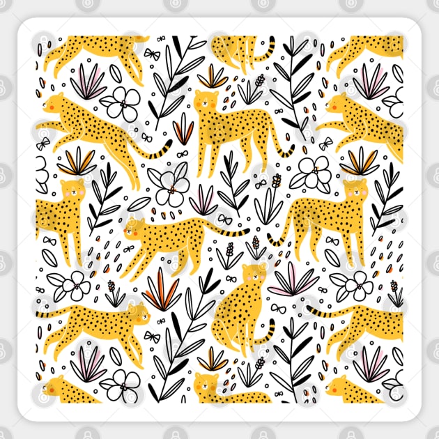 Cheetahs and butterflies Sticker by Stolenpencil